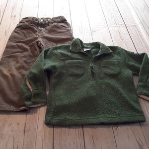 Pullover half zip sweater & brown jeans size 3t